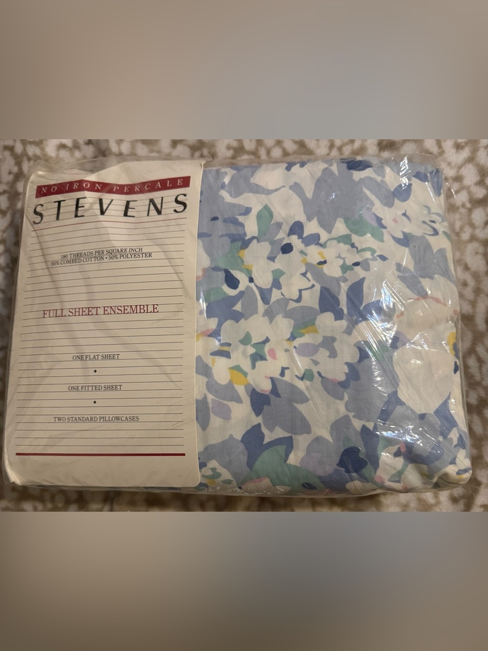 New Vintage Discontinued STEVENS Floral Full Sheet Ensemble